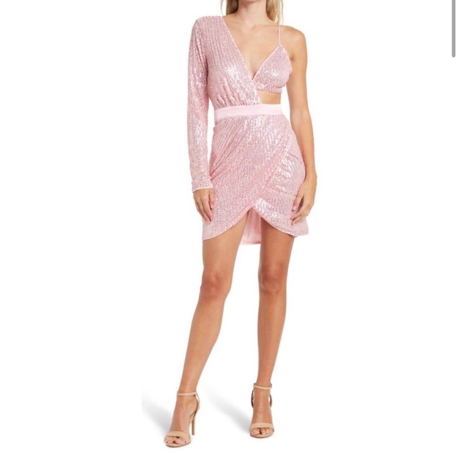 NWT Area Stars Cutout Sequin Mini Dress in Pink, Size M NEW w/Tag, Retail $250