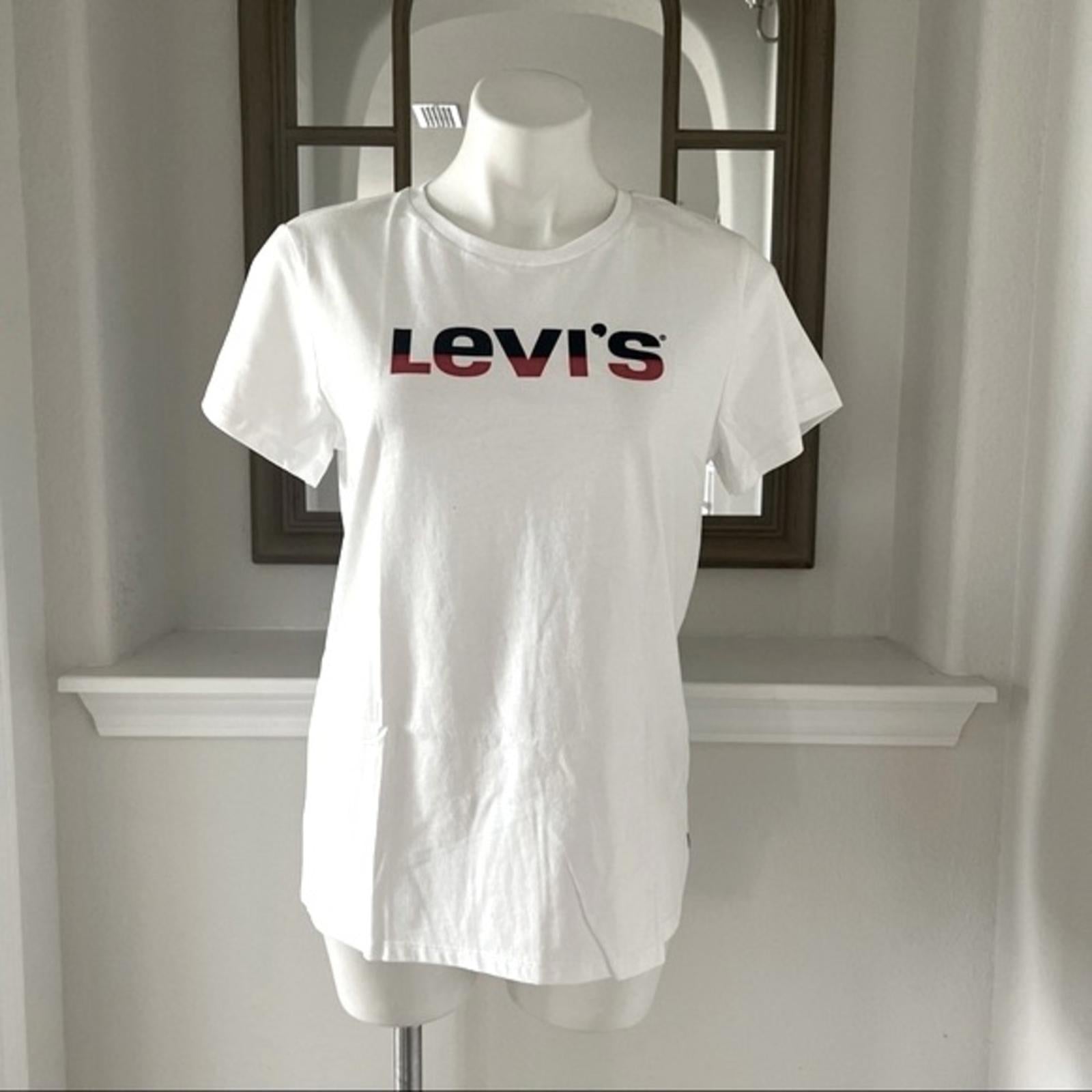 NWT Levi’s White Graphic Print T-Shirt Cotton Tee Size L New w/Tag