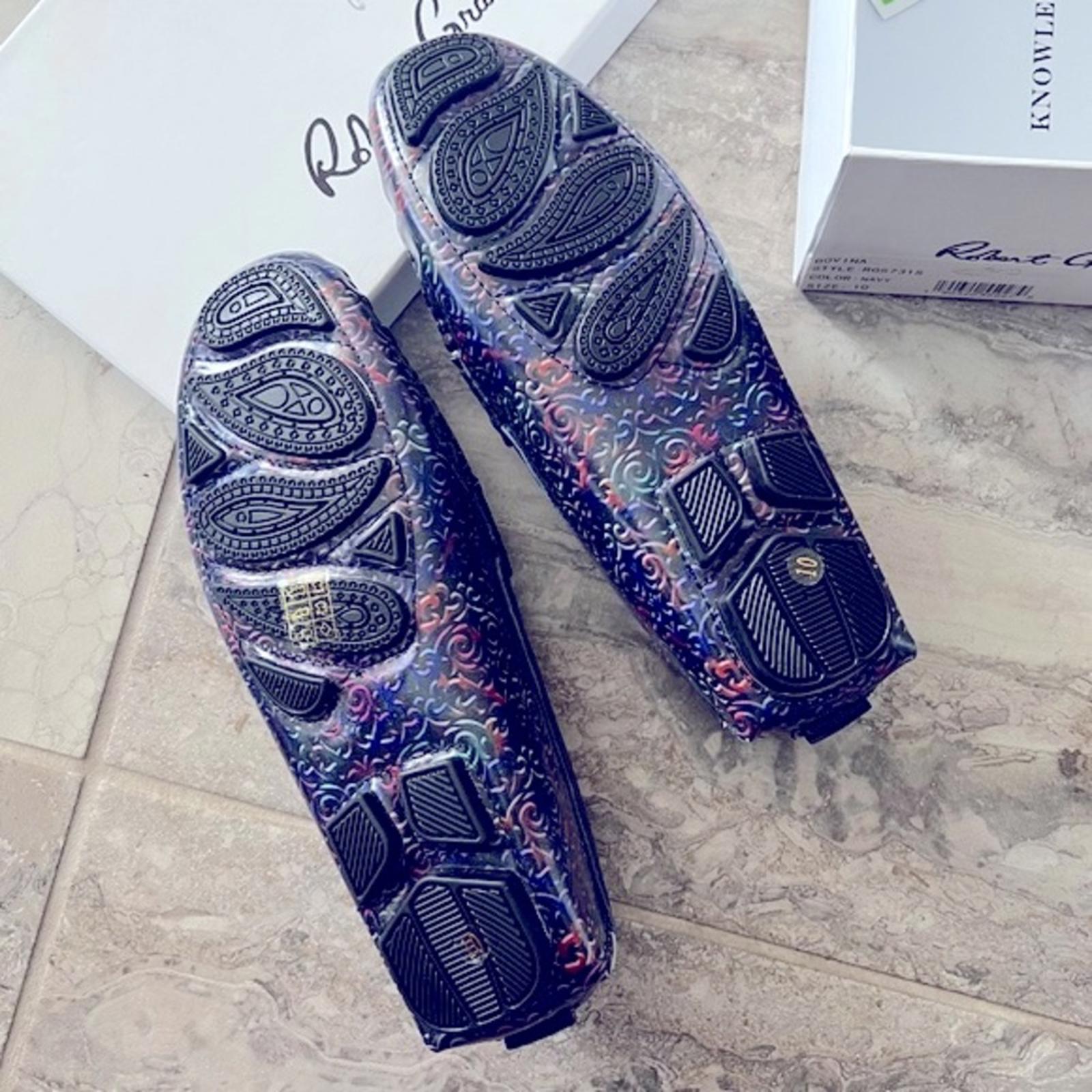 Robert Graham Loafers Bovina Slip-On Driver Shoes, Navy Men’s Size 10 New in Box