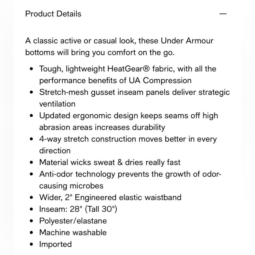 Under Armour HeatGear Compression Leggings in Navy/Steel, NWT, Size M