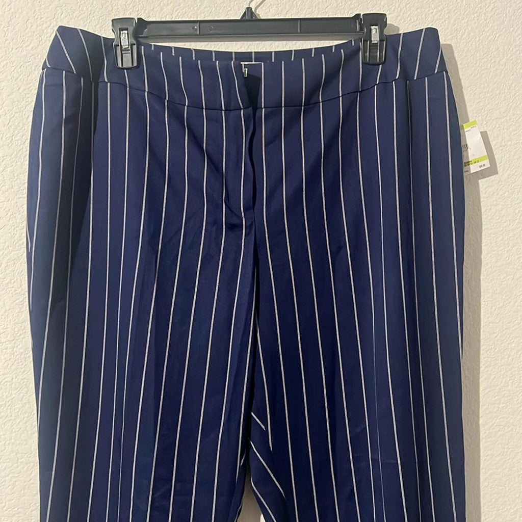Kasper Plus Size Pinstriped Mid-Rise Straight-Leg Pants, NWT, Size 18W