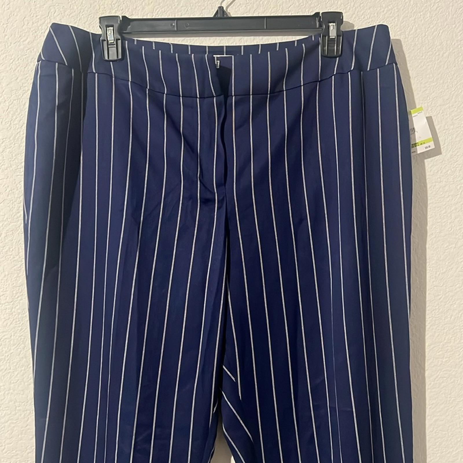 Kasper Plus Size Pinstriped Mid-Rise Straight-Leg Pants, NWT, Size 18W
