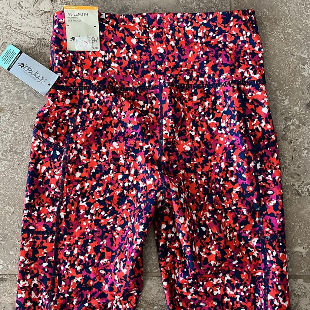 Ideology High-Rise Side Pocket 7/8 Leggings in Speckle Berry, Size S NEW w/Tag