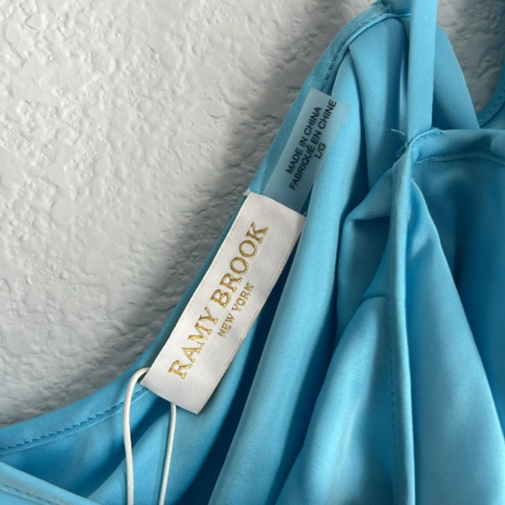 Ramy Brook Scarlett Top in Sky Blue, Size L NEW w/Tag $325