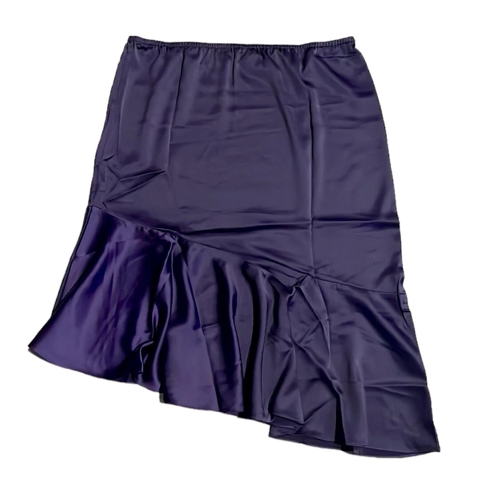 NEW Jason Wu Matte Satin Tiered Skirt in Purple, Size L New Original Packaging