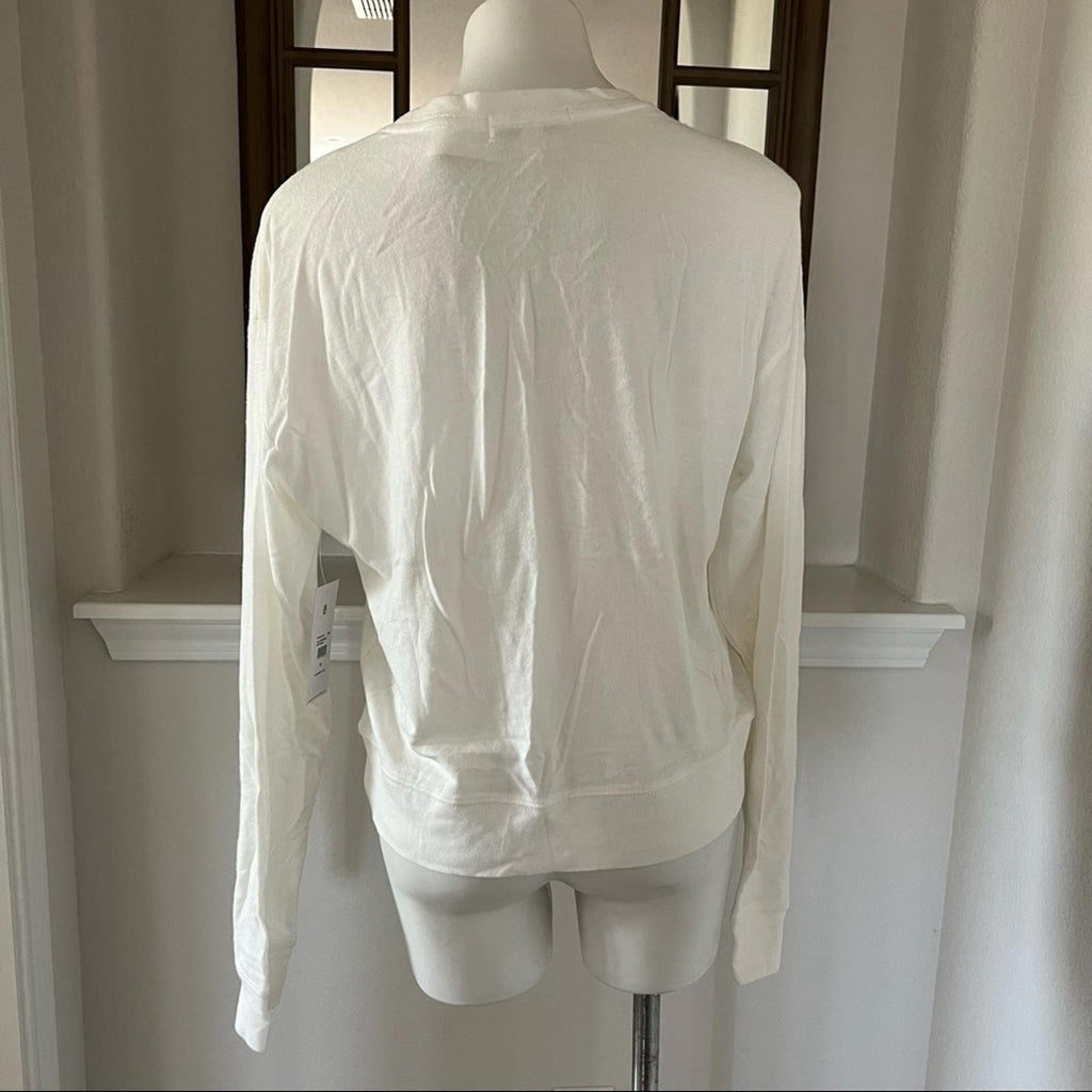 Spiritual Gangster Sweatshirt Knit Loungewear in White, Size XL NEW w/Tag