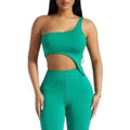 Naked Wardrobe Smooth Side Asymmetric Cropped Top in Kelly Green, NWT, Size XL