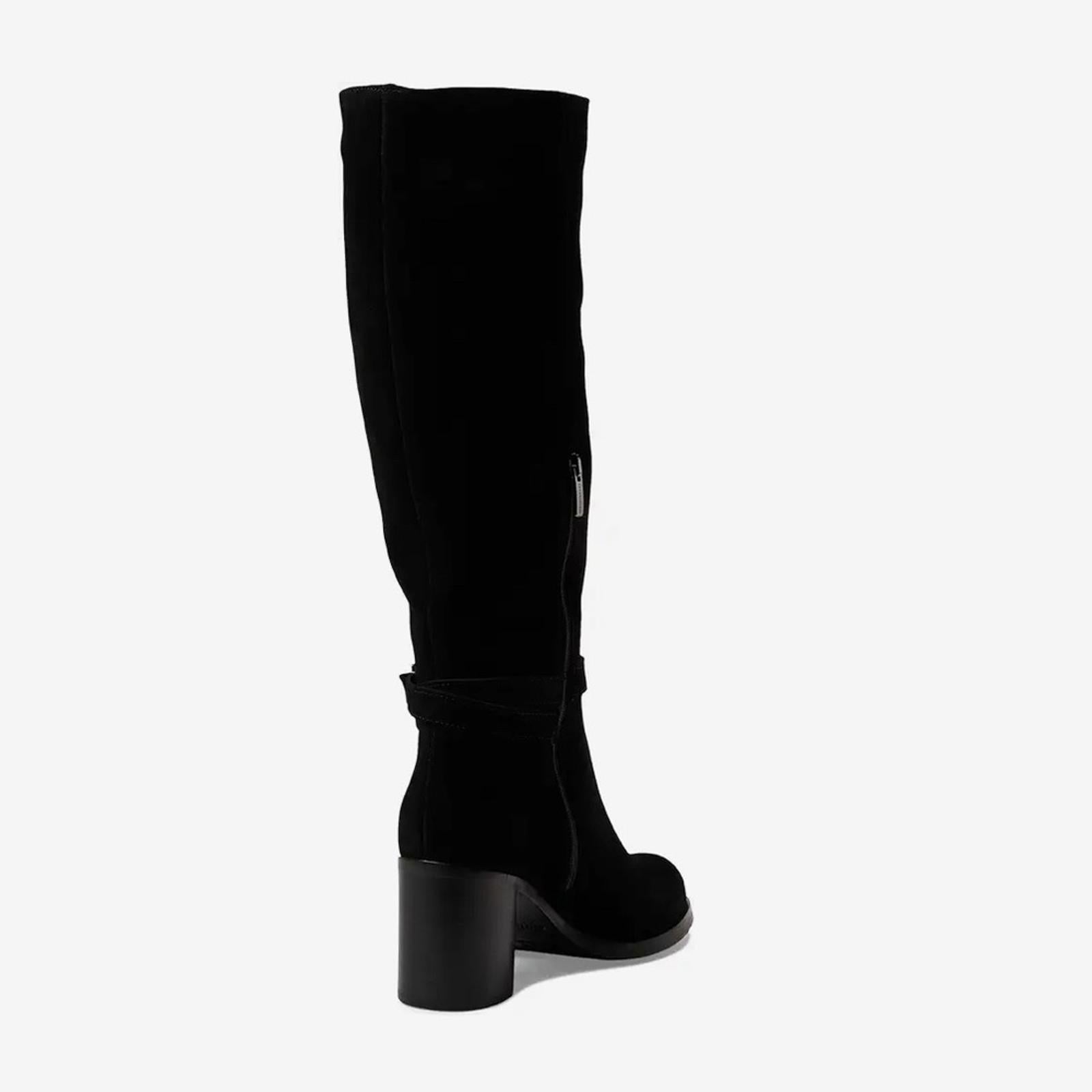NWT La Canadienne Paul Buckled High Heel Boots, Black Size 7.5M New in Box