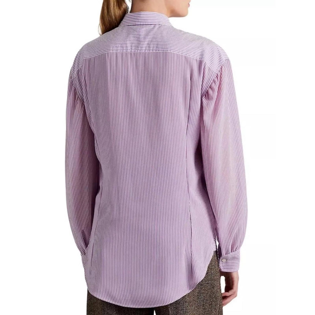 Lauren Ralph Striped Broadcloth Shirt in Lavender, Size XL New w/Tag
