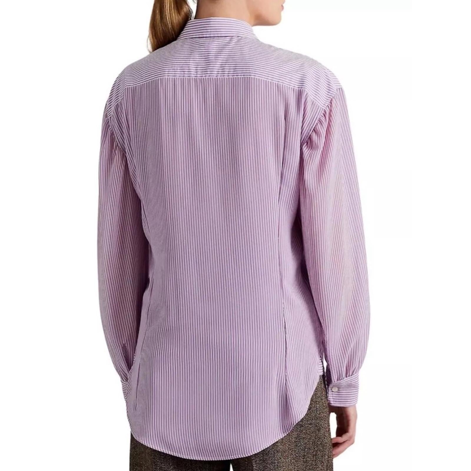 Lauren Ralph Striped Broadcloth Shirt in Lavender, Size XL New w/Tag