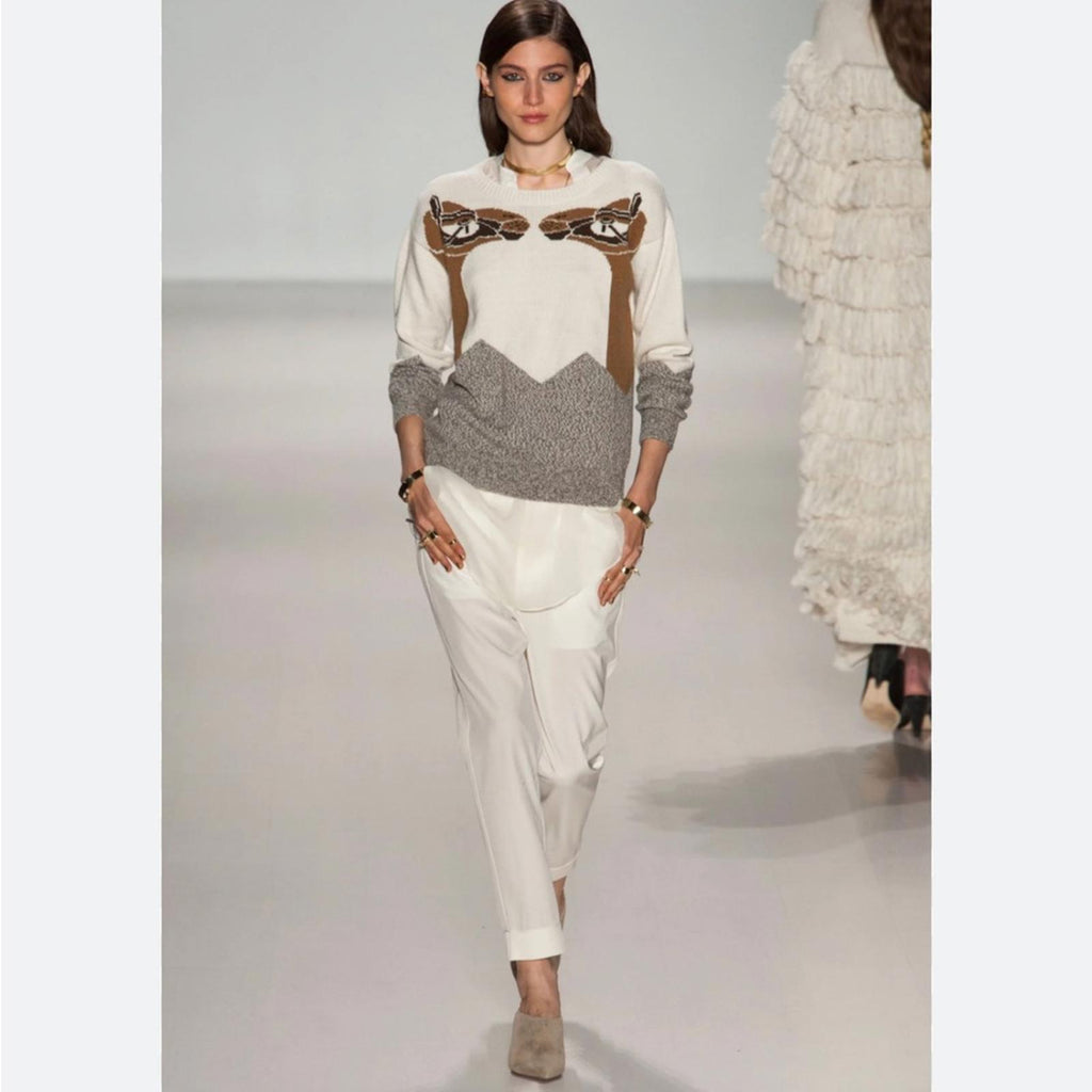 Mara Hoffmann Pullover in Oatmeal Crewneck Sweater Size S Retail $336 (SOLD OUT)