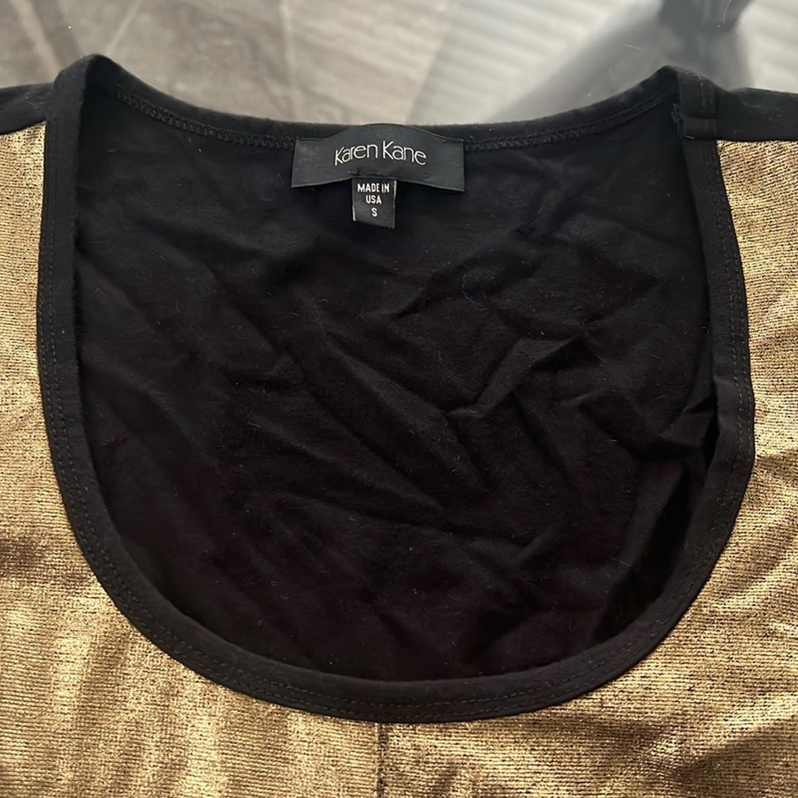 NEW Karen Kane Women’s Shell Metallic Front Tank Top, Size S Gold Copper Size S
