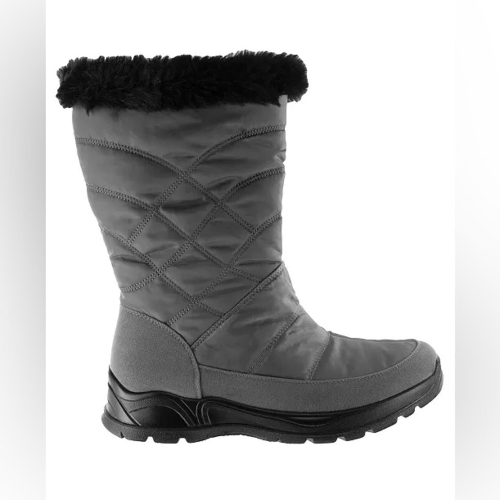 Easy Street Easy Dry by Cuddle Waterproof Boots in Grey/Nylon Size 8 NEW in Box