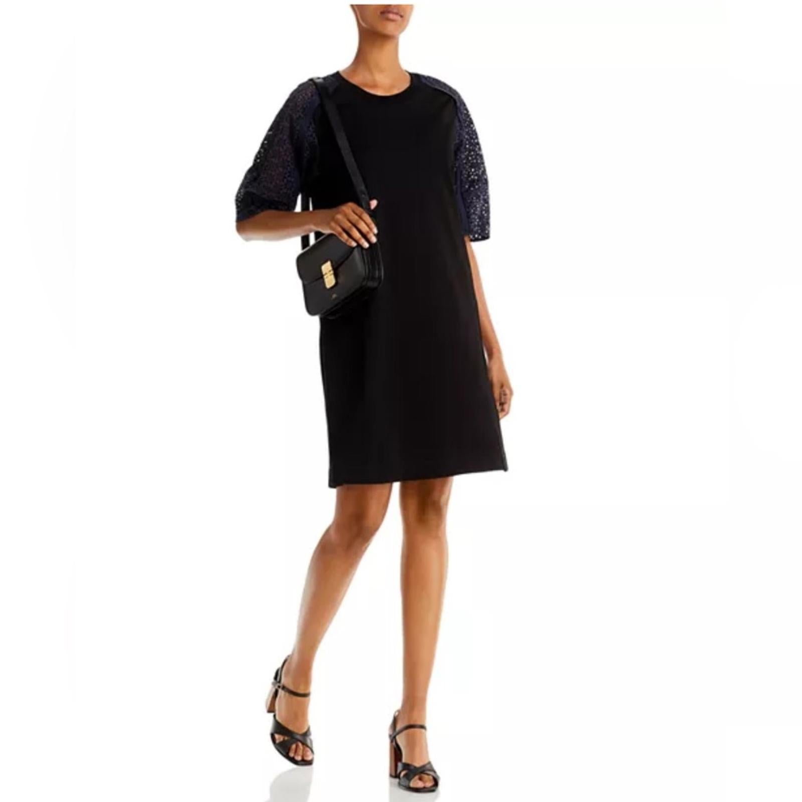 3.1 Phillip Lim Broderie Sleeve Dress in Black Midnight, NWT, Size S