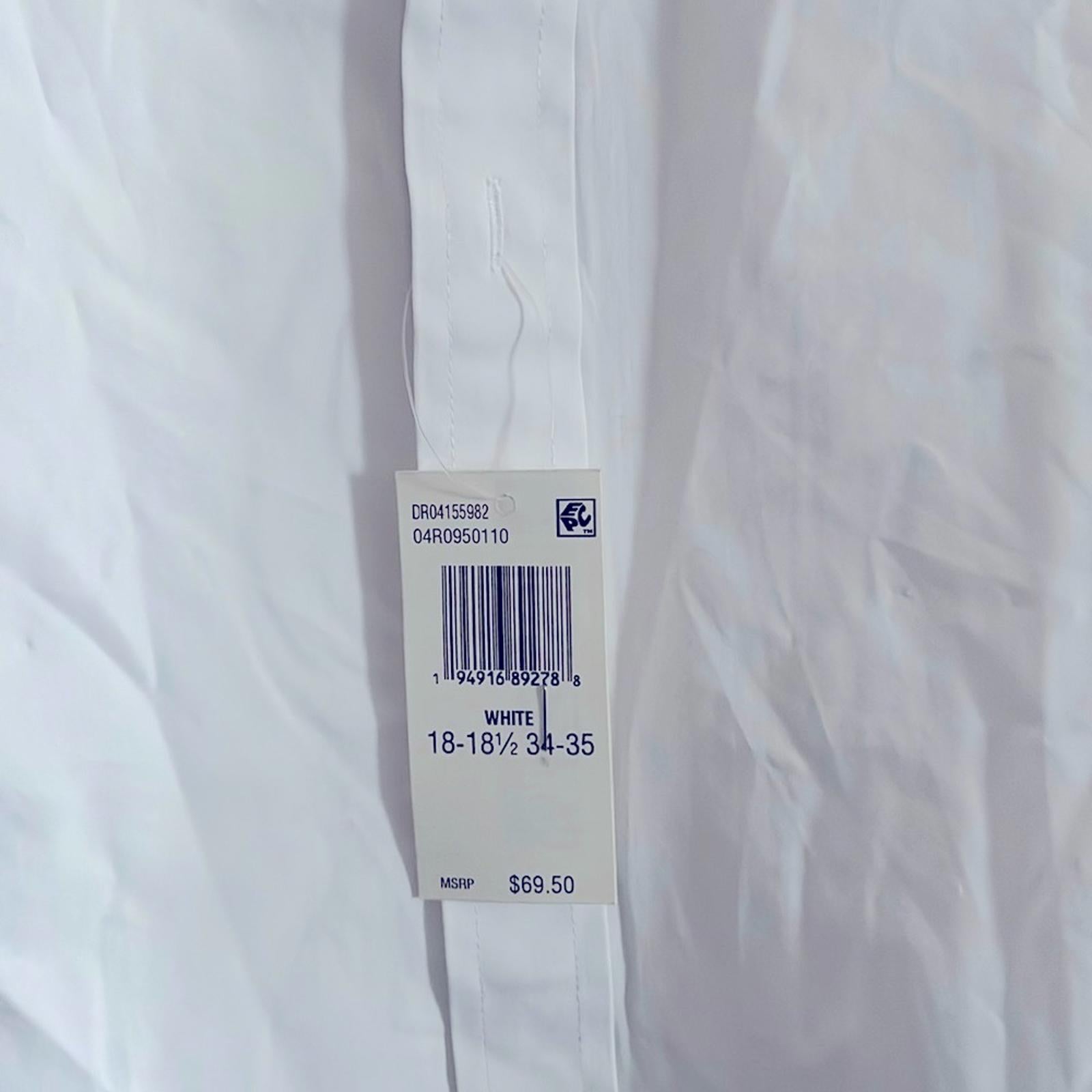 Lauren Ralph Lauren Stretch Slim Fit Dress Shirts in White, 18-18.5 (34/35) 2XL