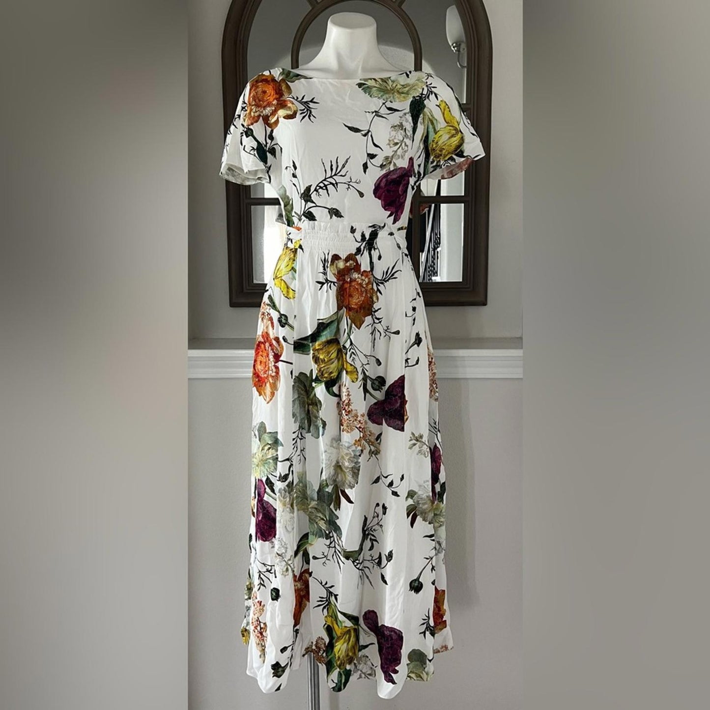ERDEM Brealey Bouquet Pattern Fraser Dress Size US4 | UK8 New with Tag