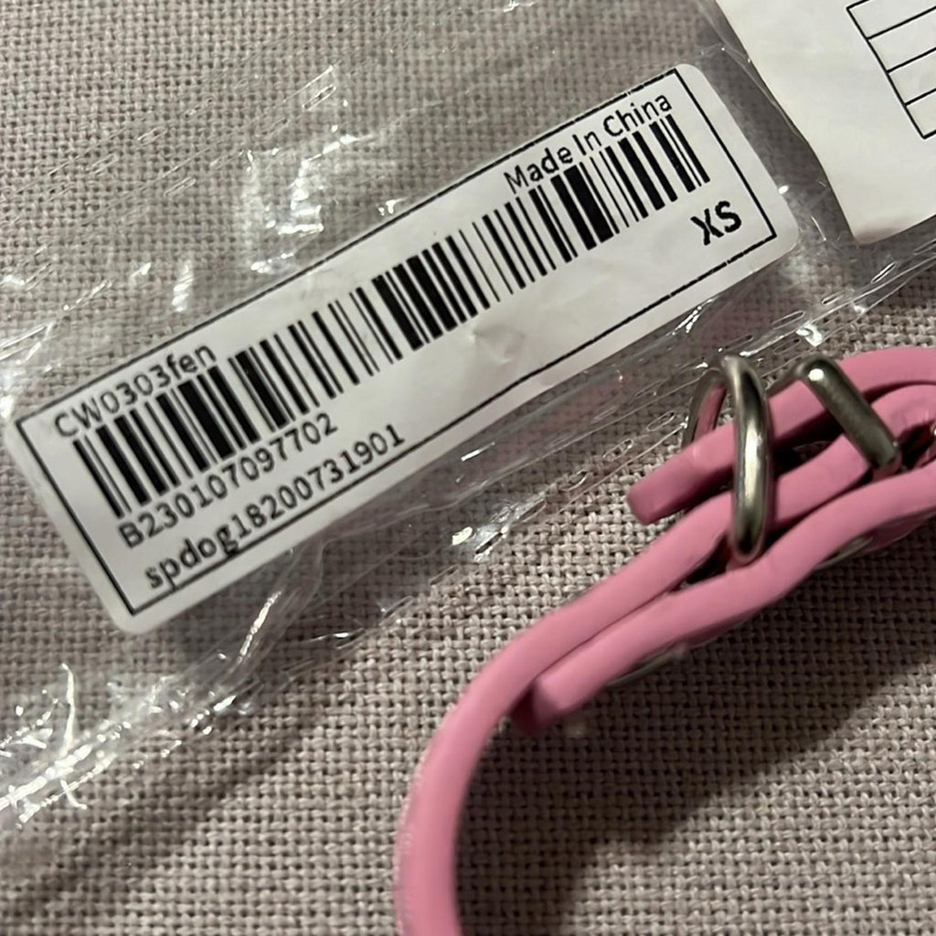 Pink Dog Collar with Crystal Bow, Size XS New with Tag