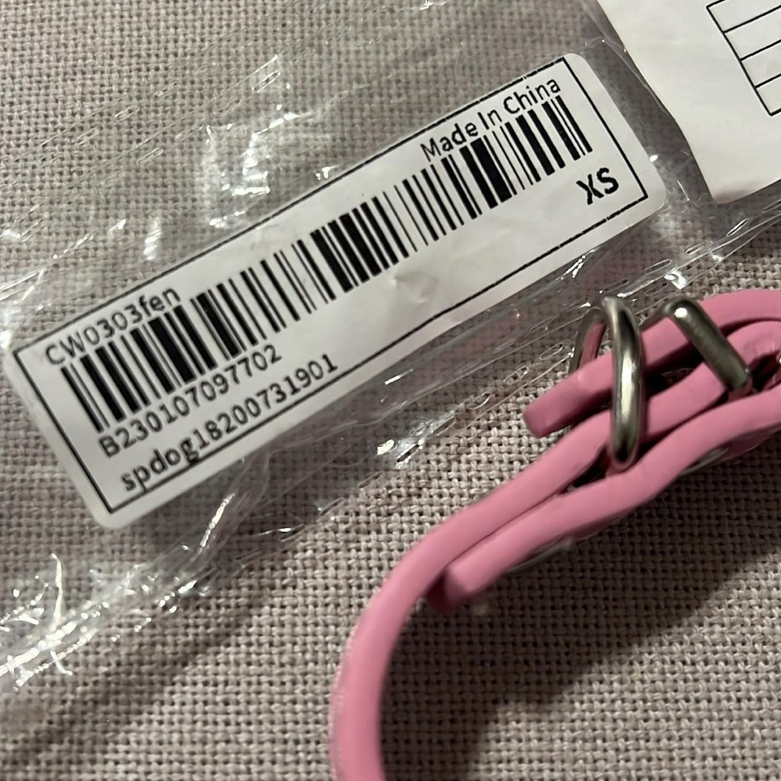 Pink Dog Collar with Crystal Bow, Size XS New with Tag