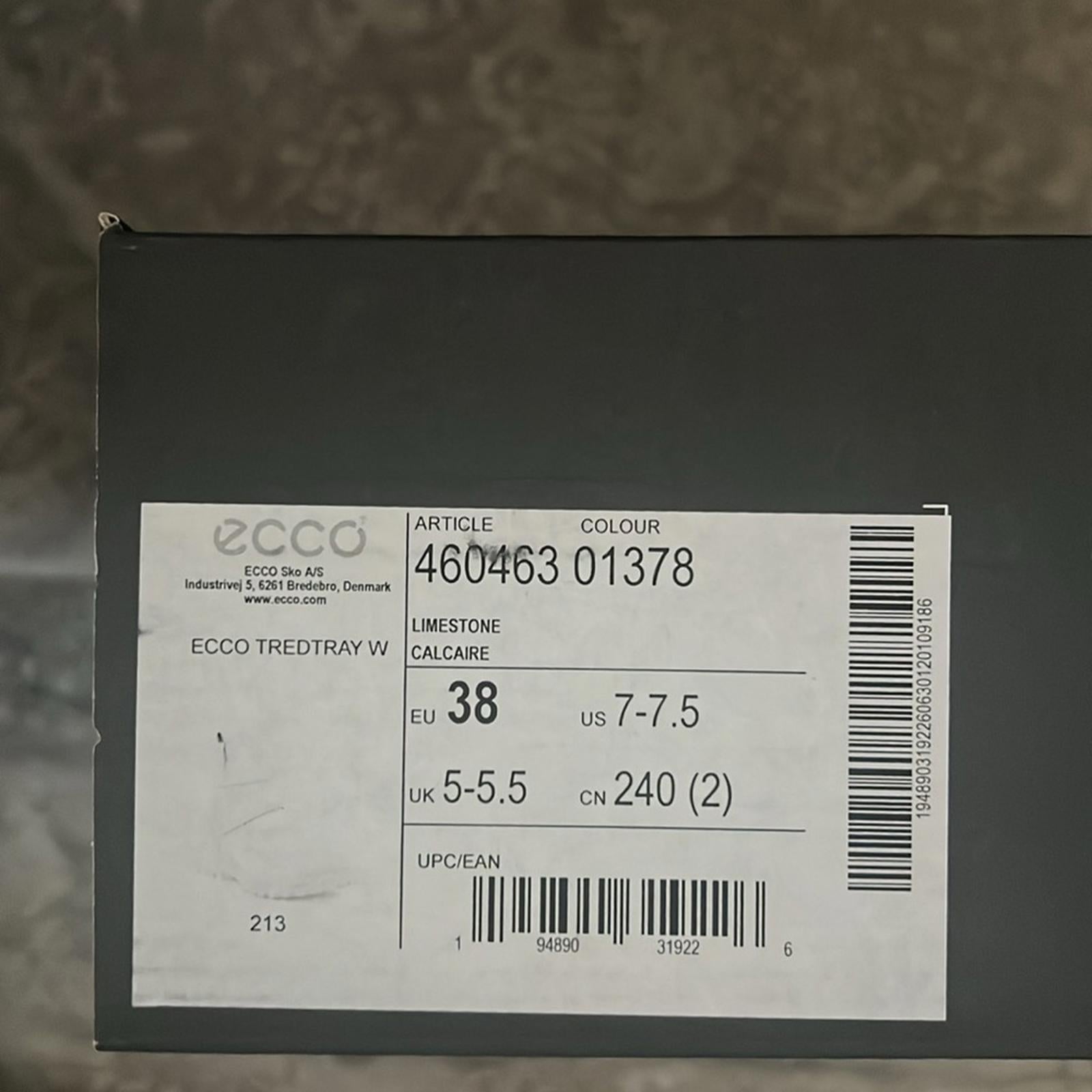 ECCO Tredtray Moto Bootie in Limestone Leather, Size EU 38 NEW in Box