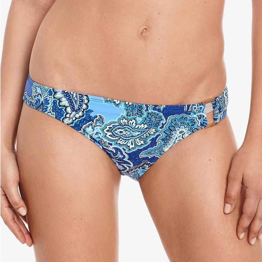 NWT Lauren Ralph Lauren Swim Blue Bandana Paisley Ring Hipster Bikini Bottom, 16