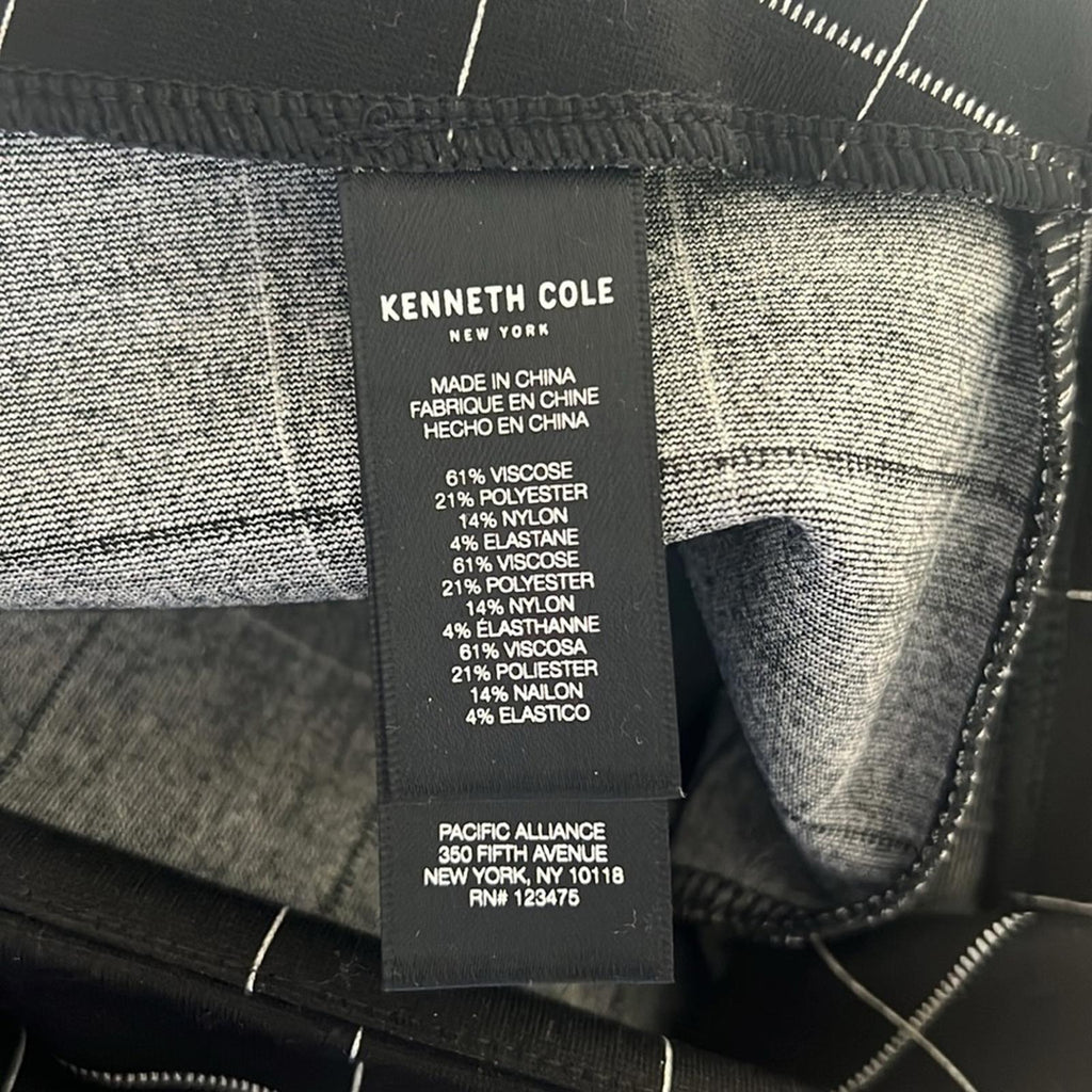 Kenneth Cole Skirt in Black Window Pane Print, Size 16 NEW w/Tag