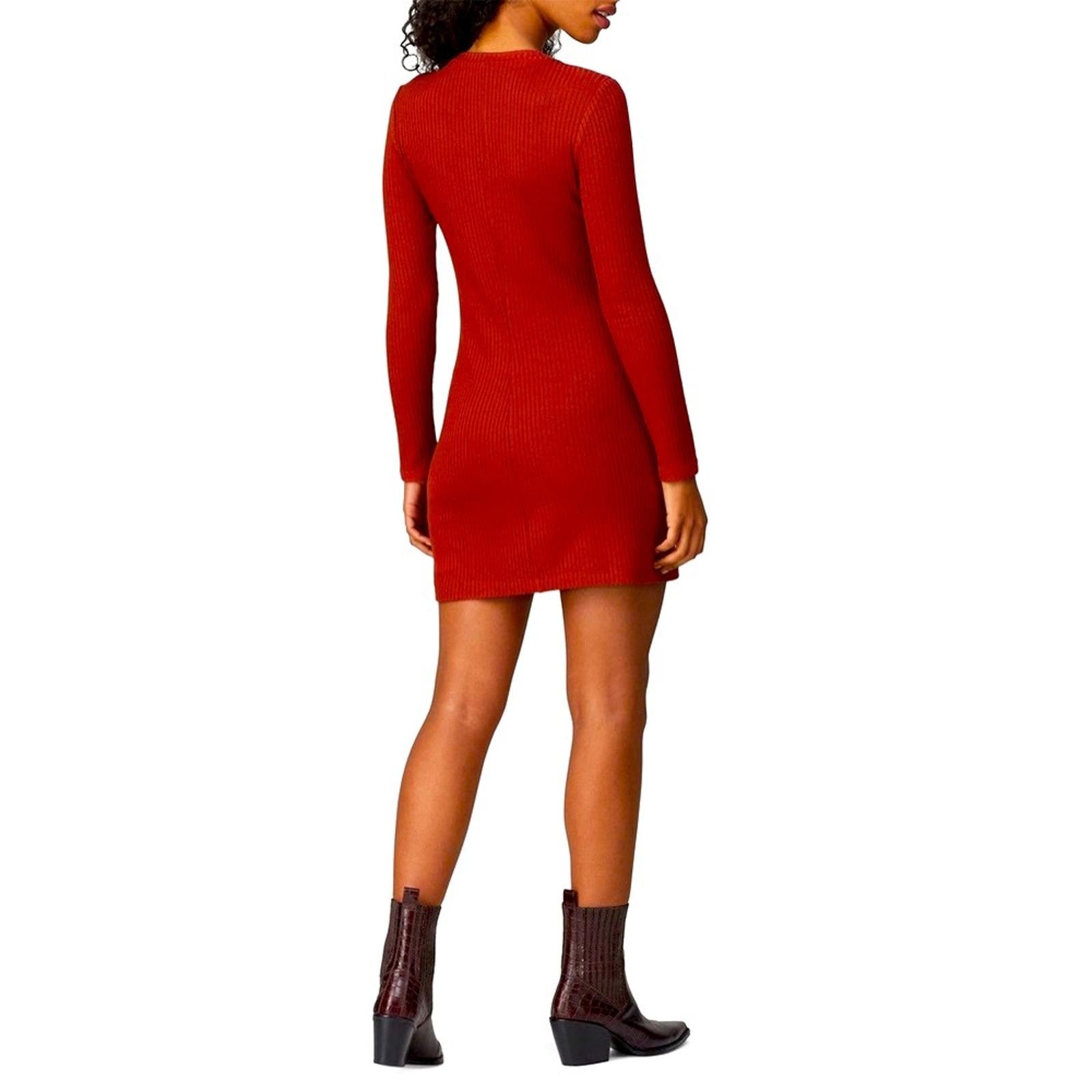 Reformation Jeanne Long Sleeve Sweater Dress in Red, EXCELLENT, Size XL