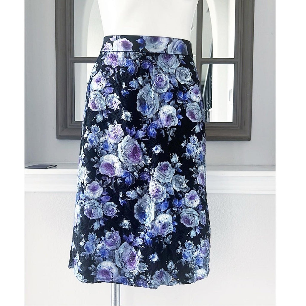 Marée Pour Toi Lace Lined Skirt Lilac Print, Size 18 New w/Tag