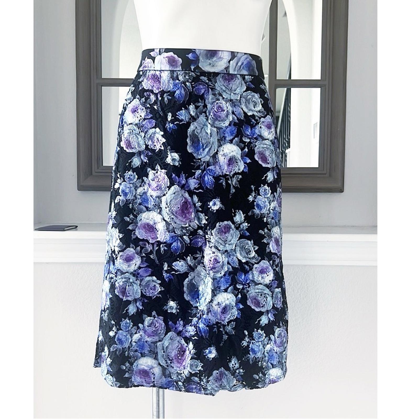 Marée Pour Toi Lace Lined Skirt Lilac Print, Size 18 New w/Tag