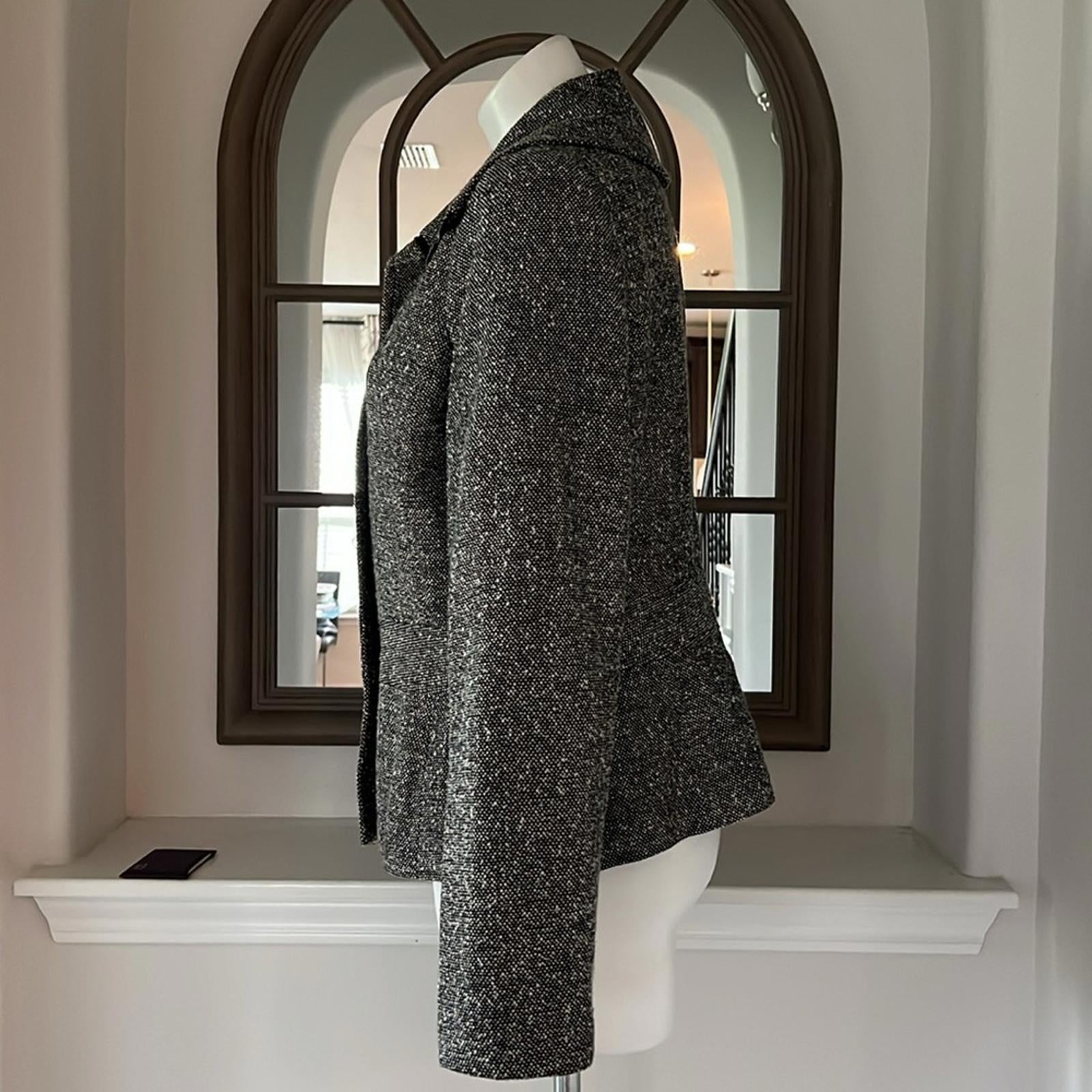 SANDRO Sportswear Tweed Jacket, Black/White Size L EXCELLENT!
