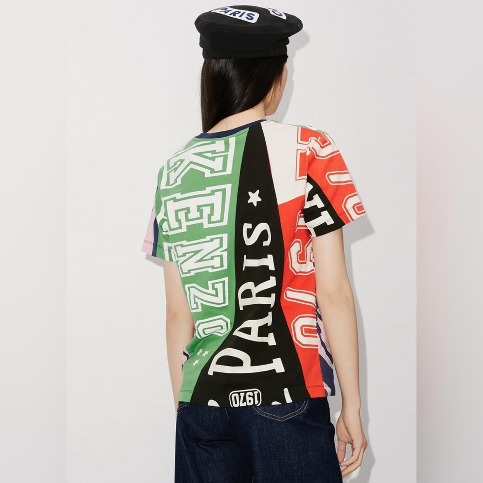 KENZO Flag Print Oversize Cotton T-Shirt, Size S New w/Tag