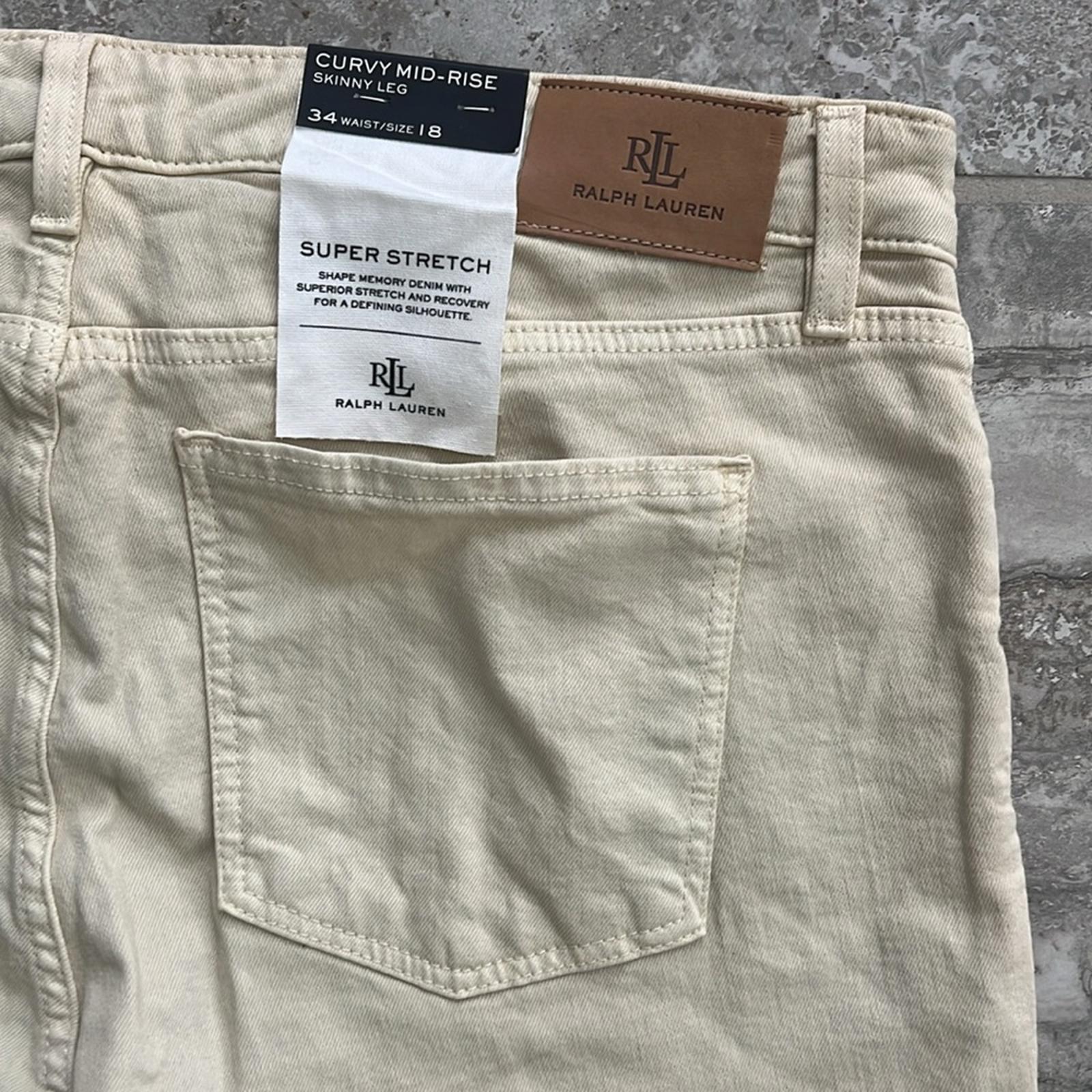 Lauren Ralph Lauren Curvy Mid-Rise Skinny Leg Jeans, Size 18, W34 L30 New w/Tag