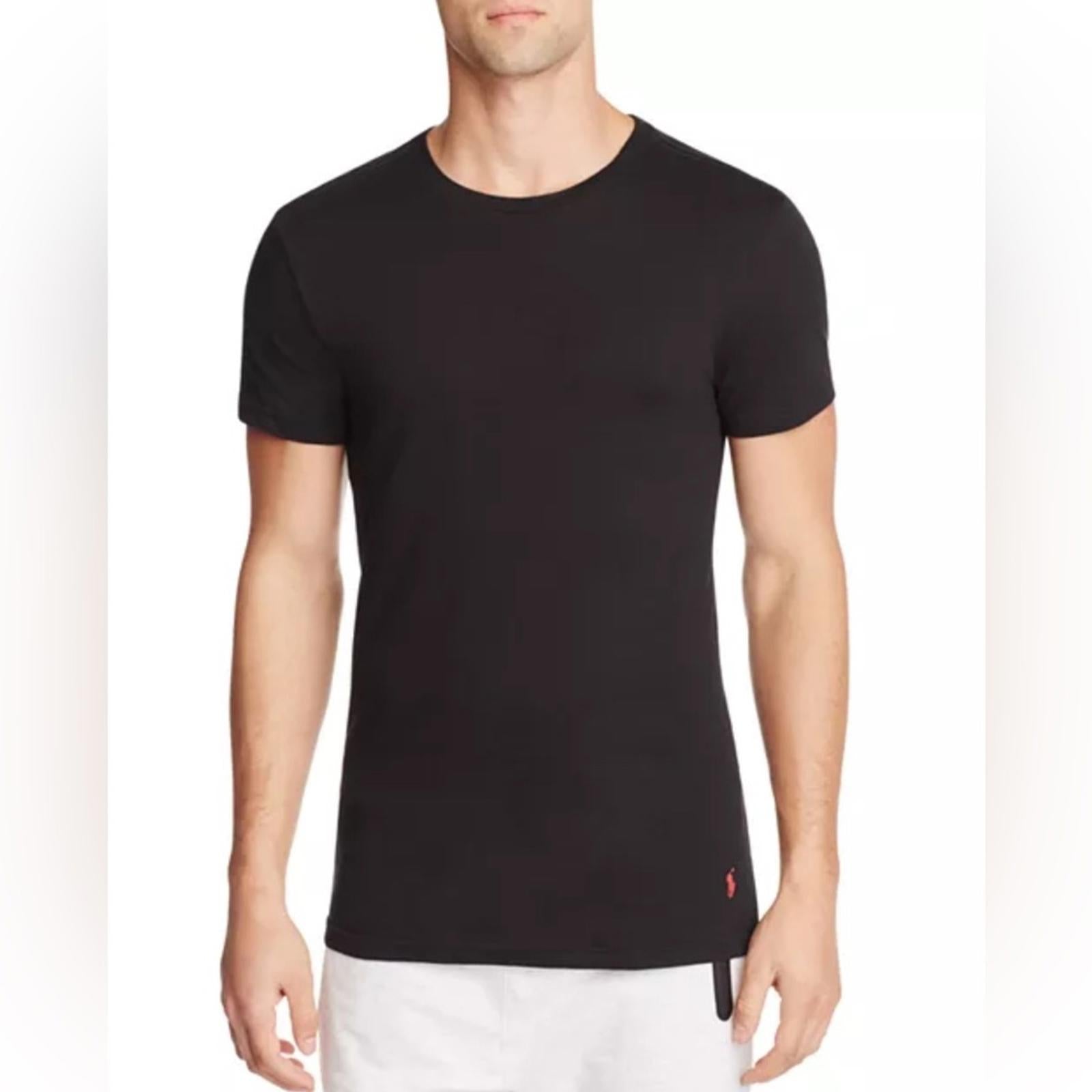 3-Pack Polo Ralph Lauren Black Crew Neck T-Shirts, Size M New in Box