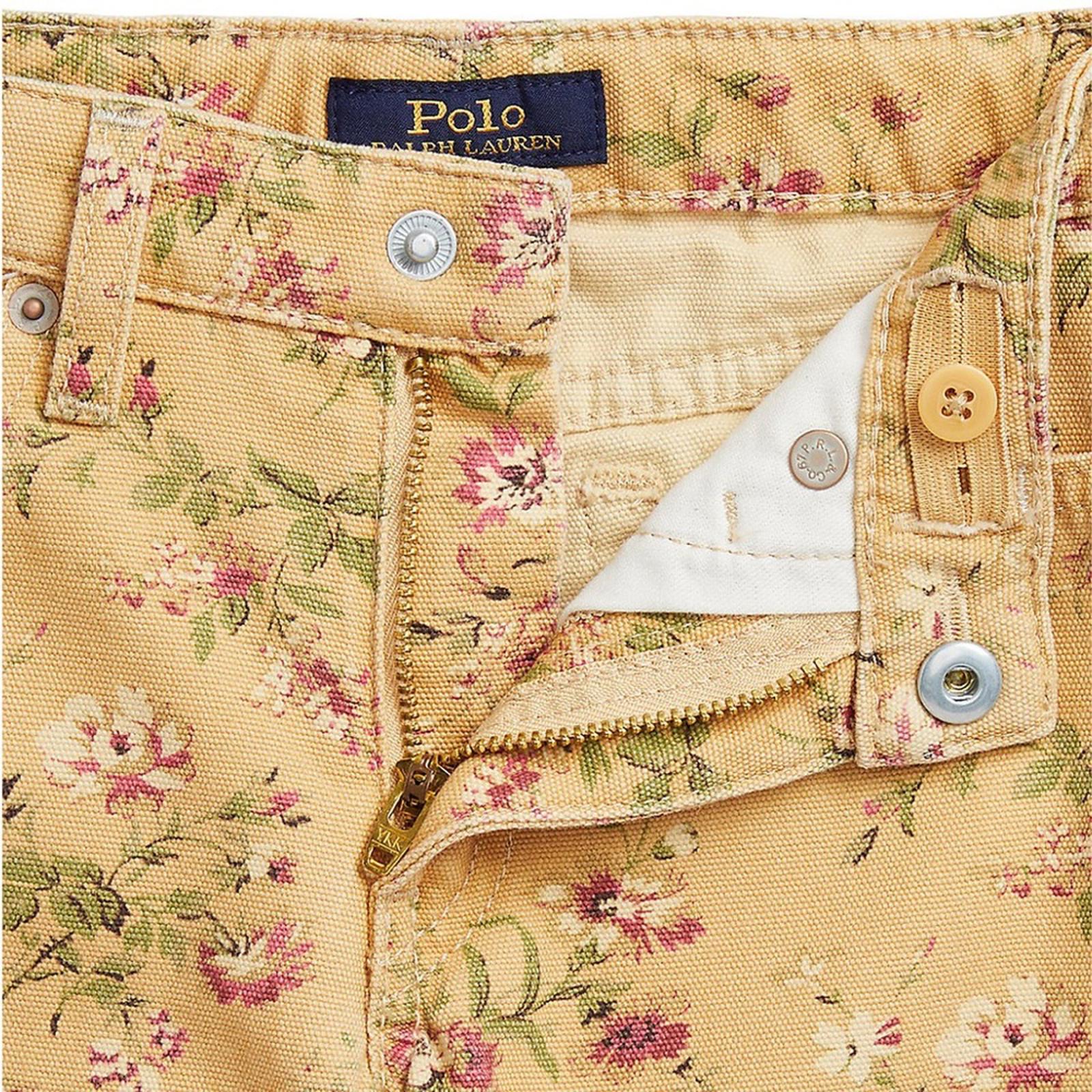 Ralph Lauren Floral Canvas Cropped Wide Leg Pants, Alvarado Wash, Size 16 NWT
