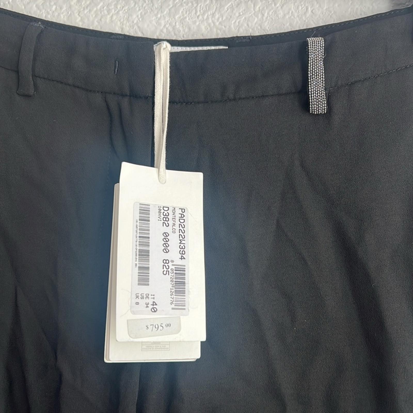 Fabiana Filippi Montefalco Embellished Ankle Dress Pants in Black, NWT, Size 4