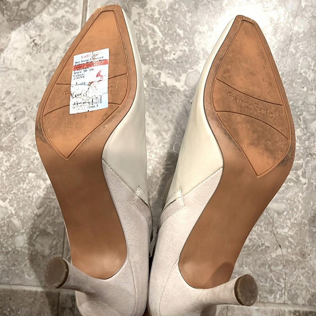 Franco Sarto Milinda Leather Booties, Stone White Size 9.5 M, in Original Box