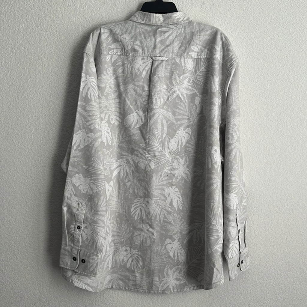 Tommy Bahama Canyon Beach Cloudy Fronds Flannel Button-Up Shirt in Asheen, XXXL
