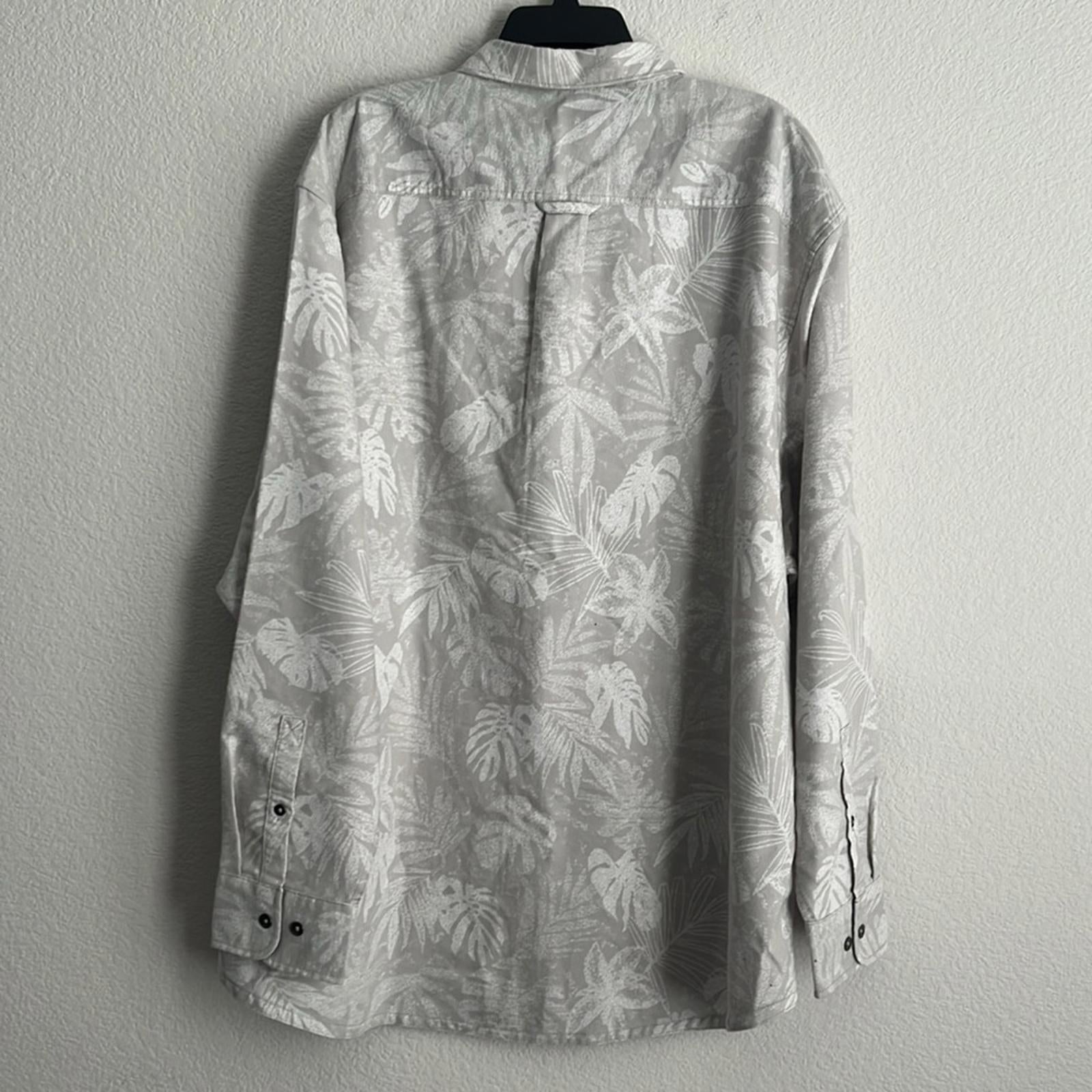 Tommy Bahama Canyon Beach Cloudy Fronds Flannel Button-Up Shirt in Asheen, XXXL