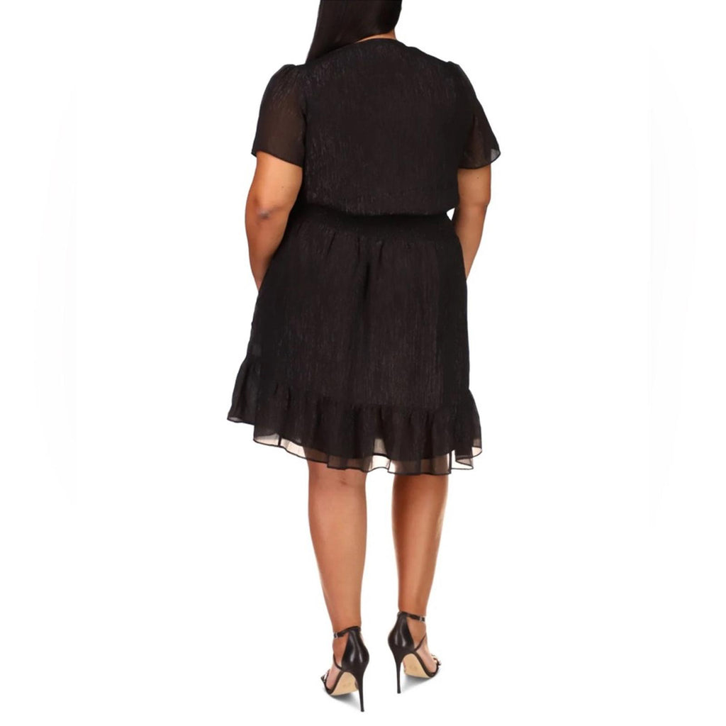 Michael Kors Tiered Smocked Dress w/Flutter Sleeve & Surplice Neckline Sz 1X NWT