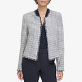 Calvin Klein Women's Tweed Open-Front Blazer in Black & White, Size 24W, NEW