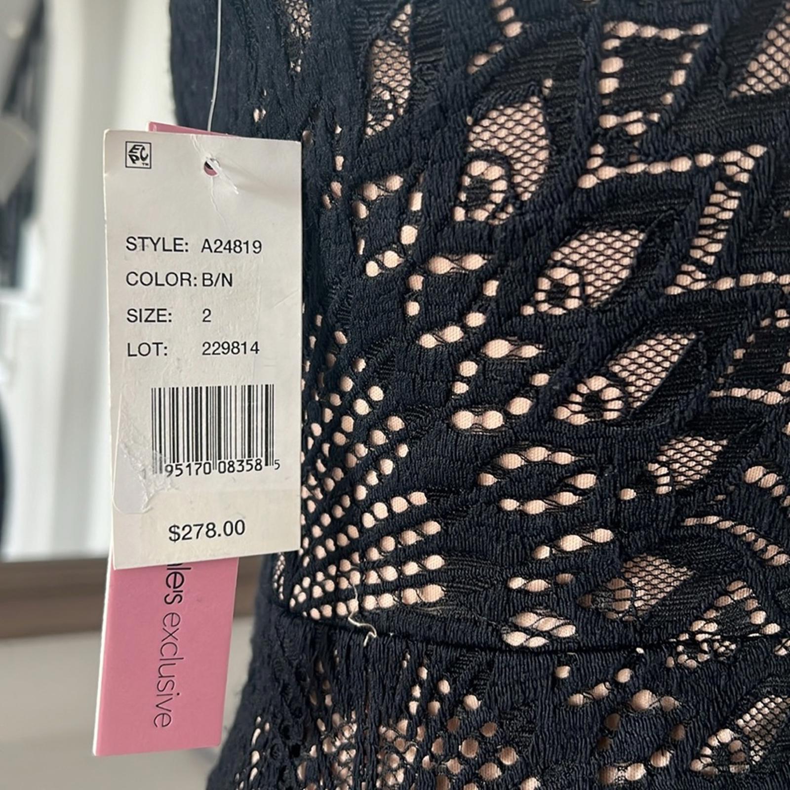 Aqua Lace Halter Midi Dress in Black/Nude, NWT, Size 2, Retail $278
