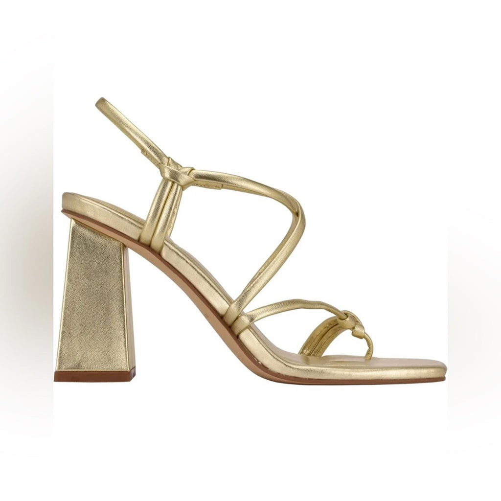 Marc Fisher Giada Thong High Heel Sandals in Gold, NWT, Size 9