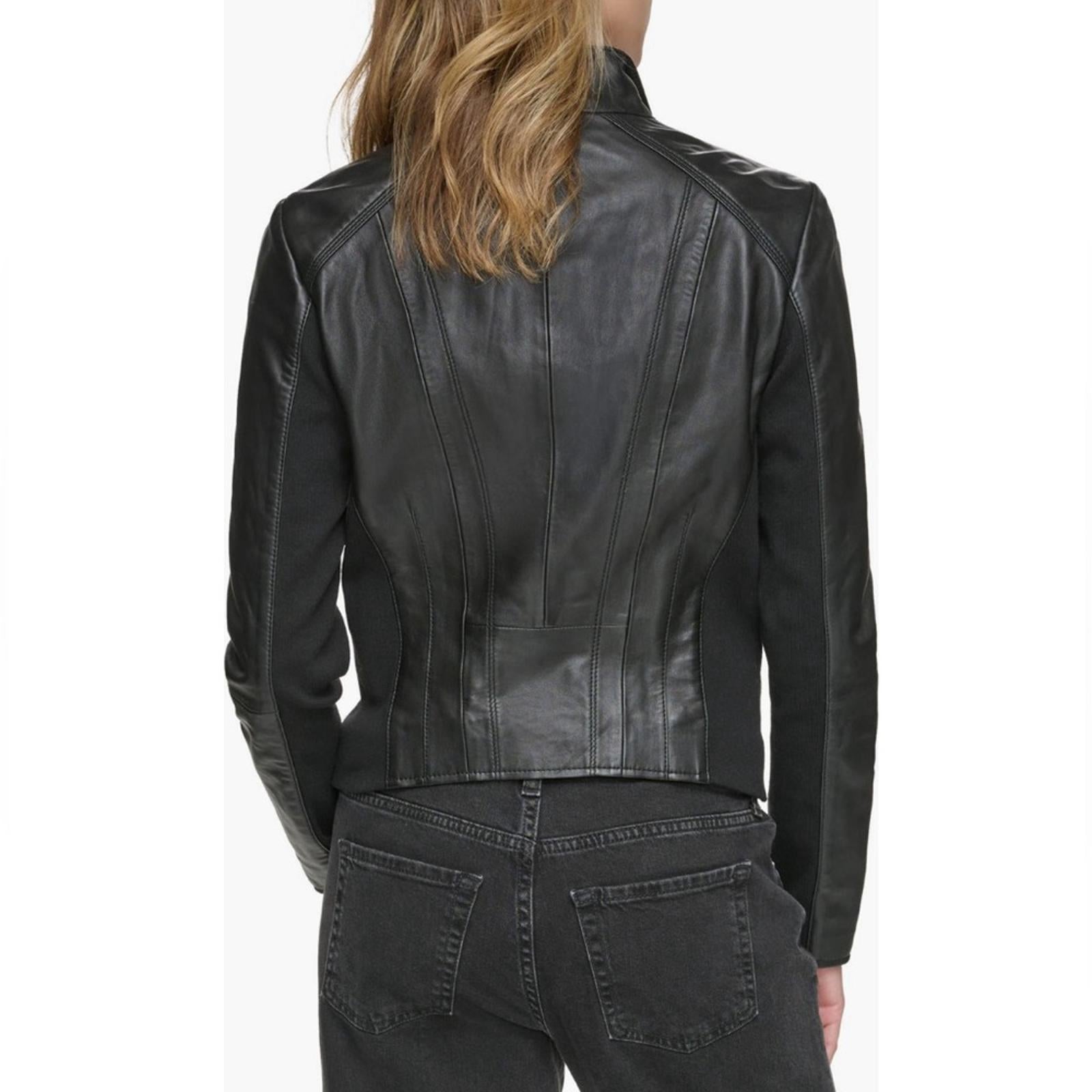 Andrew Marc Minowa Genuine LEATHER Jacket in Black, Size XL New w/Tag