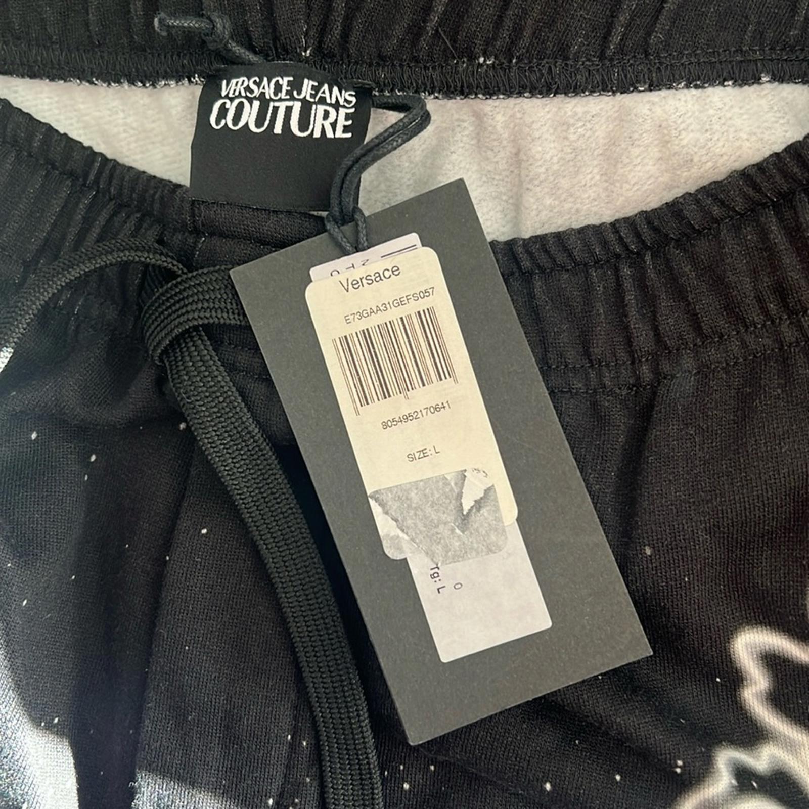 Versace Jeans Couture Felpa Panel Galaxy Sweatpants in Black/White, NWT, Size L