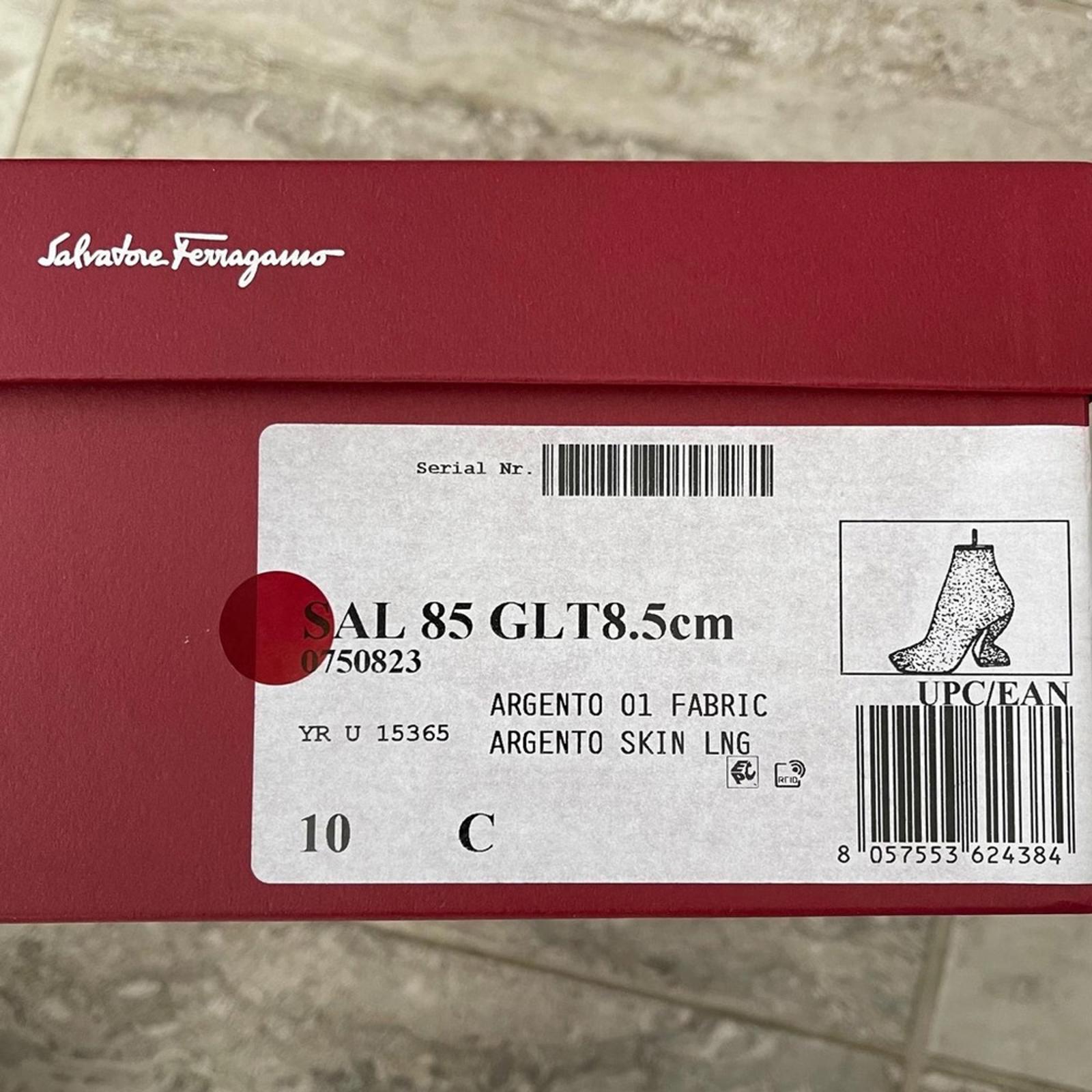 Salvatore Ferragamo Glitter Sculptural-Heel Zip Booties Size 10 New in Box $1295