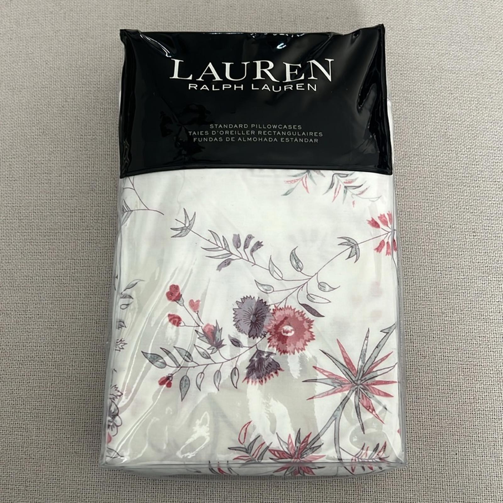 X2 Lauren Ralph Lauren Maddie Blossom Cotton Percale Pillowcases, Standard NWT