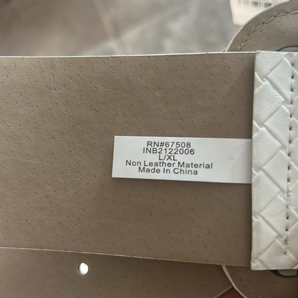 NWT INC Woven Stretch Belt in White, New with Tag, Retail $44.50