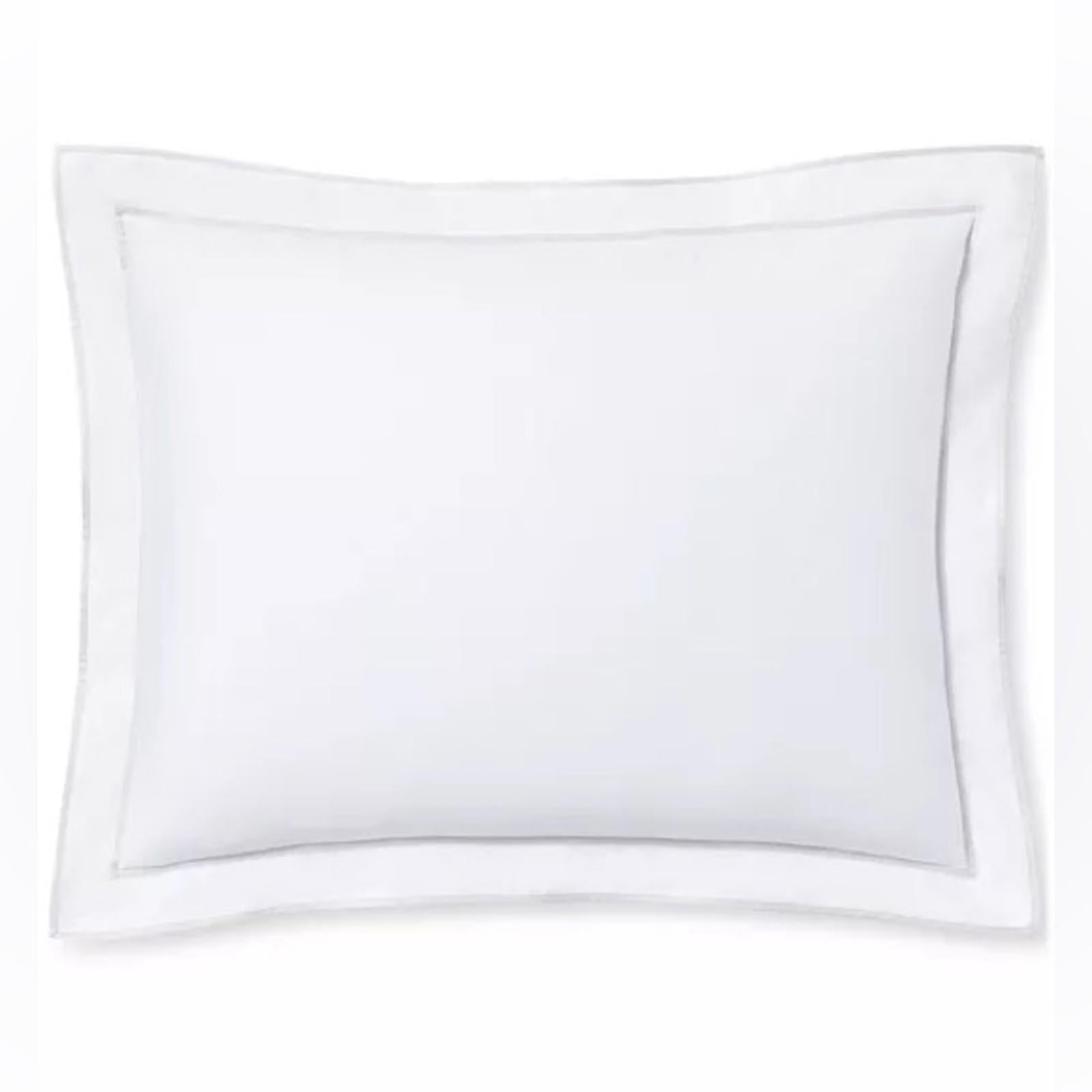 Lauren Ralph Lauren Spencer Sateen Border Sham in White/Sift Grey, Standard NWT