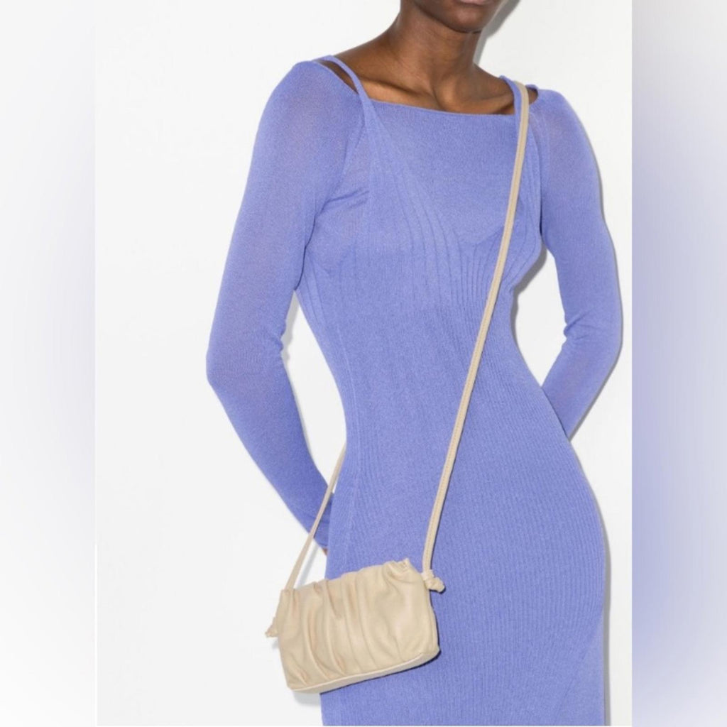 NWT Elleme Mini Vague Pleated Leather Crossbody, New w/Tag, $480 Made in Italy