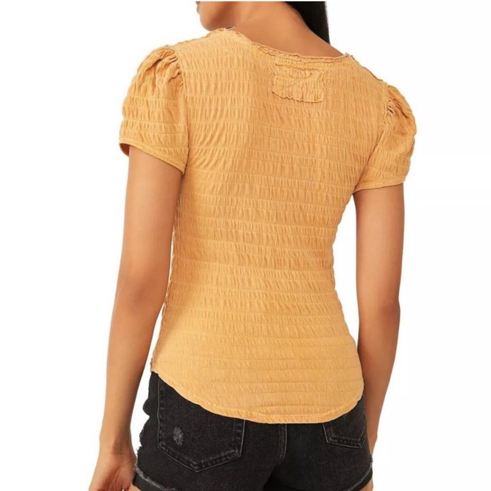 Free People Sugar Cube Smocked Tee, Size S New w/Tag