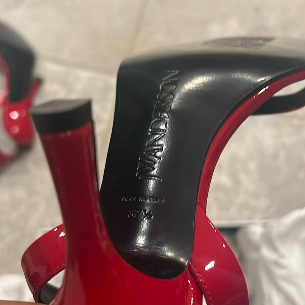 JW Anderson Chain Ankle Strap High Heel Sandals in Red, Size 37.5 New in Box